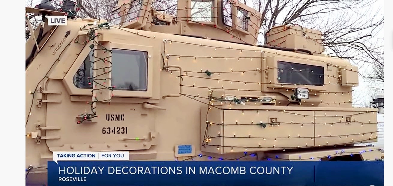 Deadline Detroit Roseville Police say happy holidays with a military