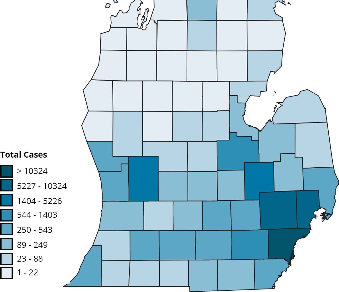 Deadline Detroit Covid spreads to 79 of Michigan's 83 counties; only