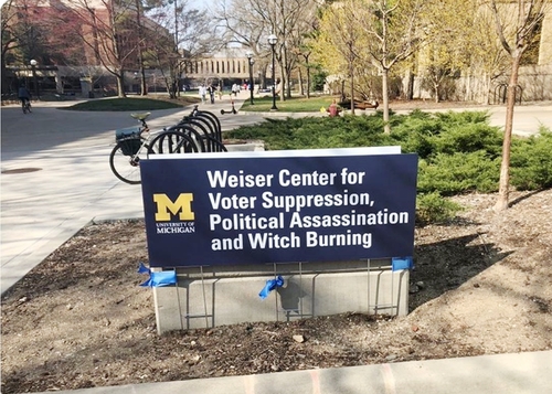 Deadline Detroit | Meshawn Maddock pops off about this U-M sign mocking fellow GOP co-chair Ron Weiser - Vimarsana News