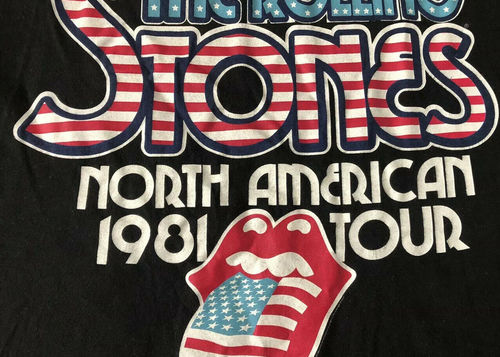 T-shirt Rolling Stones Tournée Amérique Du Nord 1981 - Taille M - Réimpression - Occasion Bon état
