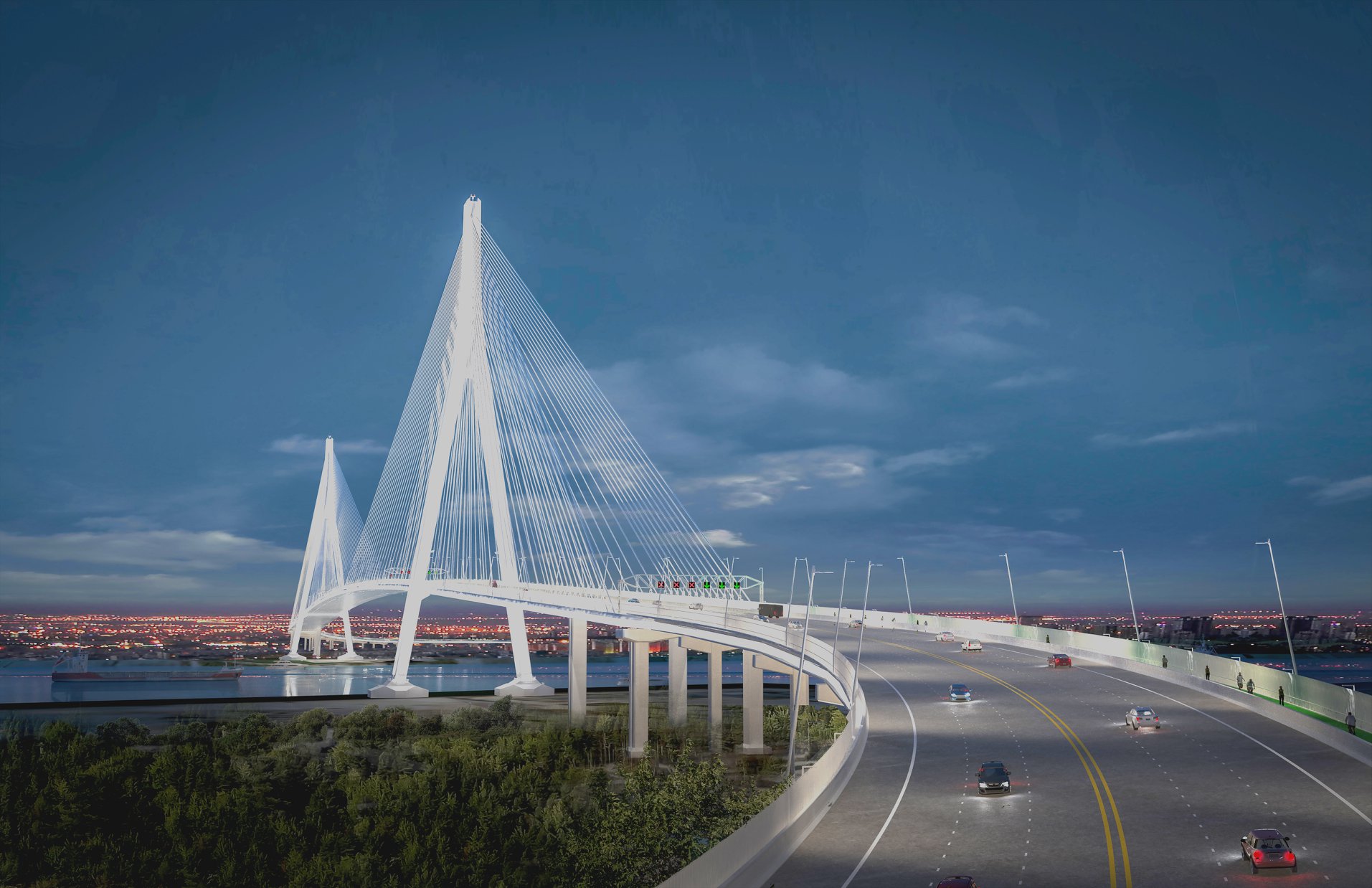 Deadline Detroit Gordie Howe Bridge over Detroit River Will Be as